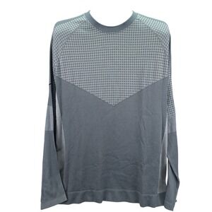 Nike Sportswear Tech Pack Long Sleeve Training Shirt AR1571-065 Gray Grid Mens M